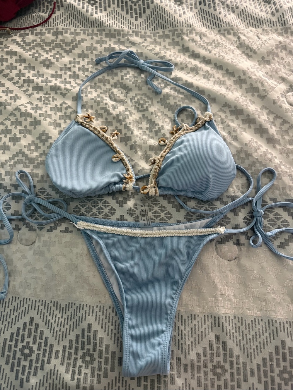 Light Blue Shell-Trim Bikini Set - Picture 2 of 2